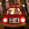 Calendrier de voiture de Noël avec lumières ornements en bois accessoires créatifs en bois décoration calendrier ornemen