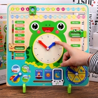 Calendrier éducatif de jouets scolaires en bois pour enfants calendrier scolaire horloge