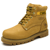 CAMEL CROWN Hommes Comfy Cowhide Casaul Bottes de travail antidérapantes