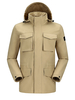 Camel Crown Veste technique à capuche extérieure multi-poches imperméable pour homme