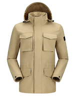 Camel Crown Veste technique à capuche extérieure multi-poches imperméable pour homme