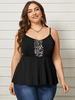 Cami Design Dos Nu en Dentelle Spaghetti de Grande Taille