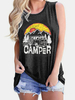 Camisole décontractée en coton à imprimé O-cou