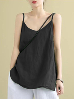 Camisole en coton à bretelles réglables et dos nu uni