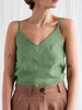 Camisole sans manches en coton uni à bretelles réglables