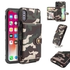 Camouflage Wallet Card Slots Housse de protection pour iPhone X PU cuir + TPU Couverture