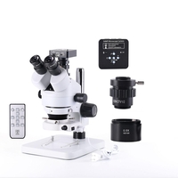 Caméra de Microscope USB 34MP 2K HD avec 56 LED Microscope stéréo trinoculaire léger Zoom 7X-45X Microscope de réparatio