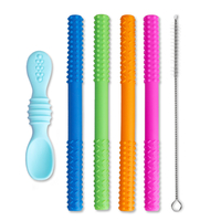 CAMTOA Tubes de dentition creux flexibles Soft Jouets de dentition en silicone Jouets de dentition en forme de bâton en
