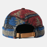 Casquette de crâne rétro sans bord casquettes multicolores à motif de feuille dérable chapeaux personnalisés