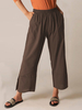 Casual Fork Taille Élastique Neuvième Fourche Pantalon Coupe Lâche Solide pour Femmes