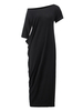 Casual Loose Women One Robes maxi à manches chauve-souris de couleur pure dépaule