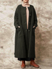 Casual Women Solid Color Button Long manteaux avec poches
