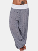 Causal Loose taille haute imprimé floral Yoga Sarouel sport