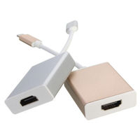 Câble adaptateur USB-C USB 3.1 Type C à HD 1080p HDTV avec boîtier en aluminium argenté