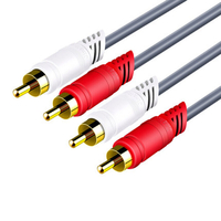 Câble audio JINGHUA 2RCA à 2RCA Câble audio RCA plaqué or mâle à mâle pour home cinéma DVD TV Amplifier CD Soundbox