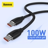 Câble Baseus 100W USB-C vers USB-C PD3.0 Alimentation QC4.0 Ligne de cordon de transmission de données de charge rapide