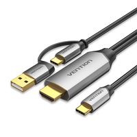 Câble compatible USB-C vers HDMI Vention CGX Câble de données multifonction avec câble de connexion dalimentation U