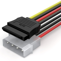 Câble dalimentation SATA SAMZHE Séparateur SATA IDE SATA 4 broches,  0, 2 m Câble HDD SDD pour la connexion à lo