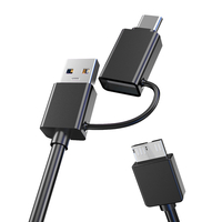 Câble de disque dur USB 3.0 / Type-C vers Micro B Câble micro USB 3.0 Compatible avec appareil photo numérique,  télécopi