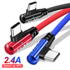 Câble de données coude OLAF 2.4A USB Type-C Micro USB câble de lumière intelligente charge rapide pour Huawei P30 P40 Pr
