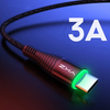 Câble de données de charge rapide YKZ LED USB Type-C 3A pour Samsung Galaxy Note S20 ultra Huawei Mate40 pour OnePlus 8