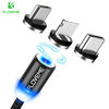 Câble de données magnétique FLOVEME 2.4A Type C Micro USB LED Indicateur de charge rapide pour Hauwei P30 P40 Pro Mate 3