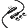 Câble de données magnétique Twitch 3A USB Type- C Micro USB Ligne de charge rapide pour Huawei P40 Pro Mate 30+ Mi10 Not