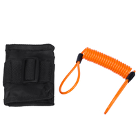 Câble de rappel 2m / 6ft orange + sac de verrouillage dalarme pour moto