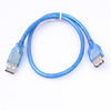 Câble dextension bleu transparent USB 2.0 Type A femelle vers A mâle