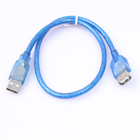 Câble dextension bleu transparent USB 2.0 Type A femelle vers A mâle