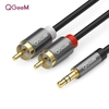Câble QGEEM RCA 2RCA à 3.5 câble adaptateur AUX Jack Audio pour amplificateurs DJ subwoofer mélangeur Audio DVD de ciném