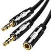 Câble répartiteur audio EMK 3, 5 mm femelle à 2 mâles pour casque découte dordinateur
