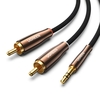 Câble UGREEN 2RCA à 3, 5 mm Hi-Fi Cordon audio RCA à AUX tressé en nylon pour haut-parleur TV Système audio de voiture