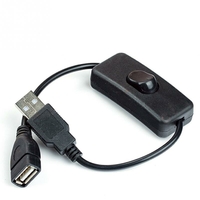 Câble USB 28 cm mâle à femelle interrupteur marche / arrêt câble à bascule LED lampe câble dalimentation électroniq