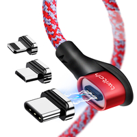 Câble USB magnétique Twitch Elbow Type-C Micro USB Charge rapide LED Indicateur Ligne rotative pour Huawei P30 P40 Pro M