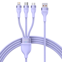 Câble Baseus 3-en-1 USB-C/Micro USB/Apple Port Câble de transmission de données de charge rapide Ligne 1, 2 m de long Pou