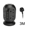 Câble dextension de 3 m avec protection contre les surtensions et prise de courant avec 8 voies 4 USB