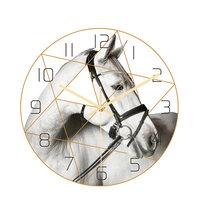 CC017 horloge murale motif de cheval créatif horloge murale muet horloge murale à Quartz pour décorations de bureau à do