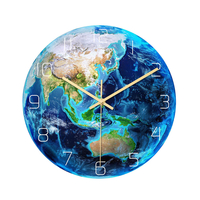 CC087 horloge murale créative asie terre lumineuse horloge murale muet horloge murale à Quartz pour décorations de burea