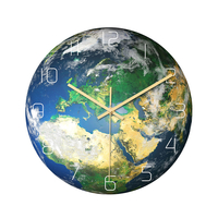 CC091 horloge murale créative lumineuse Europe terre horloge murale muet horloge murale à Quartz pour décorations de bur