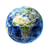 CC092 créatif lumineux terre afrique carte horloge murale muet horloge murale Quartz horloge murale pour les décorations