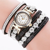 CCQ Mode Luxe Strass PU Cuir Bande Femmes Montre Bracelet Quartz