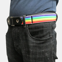 Ceinture de jeans sauvage à double usage invisible en cuir PU ajustable mince élastique pour hommes