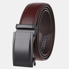 Ceinture en alliage de boucle automatique à double cliquet en cuir véritable pour hommes