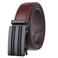 Ceinture en cuir à boucle automatique pour homme