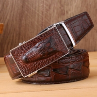 Ceinture en cuir à boucle automatique pour homme Ceinture longue en cuir