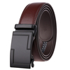 Ceinture en cuir à boucle automatique pour hommes daffaires Ceinture en cuir à deux couches pour hommes