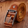 Ceinture en cuir véritable pour hommes Ceinture décontractée Sangle de taille Broche lisse