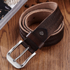 Ceinture en cuir véritable pour hommes Ceinture décontractée Sangle de taille Broche lisse Ceinture rétro