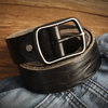 Ceinture en cuir véritable pour hommes Ceinture décontractée Sangle de taille Broche lisse Ceinture rétro
